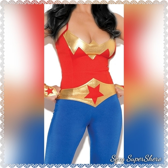 🎃SALE!🌟Wonder Woman Sexy SuperShero 5pc Costume set! - Picture 3 of 8